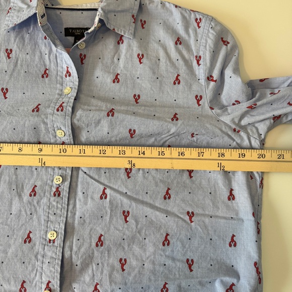 Talbots Lobster Print Button Down Shirt 100% cotton - Picture 3 of 5